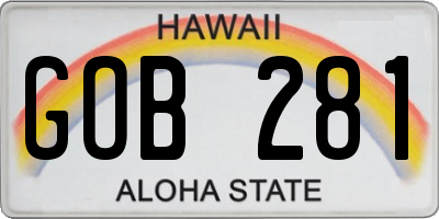 HI license plate GOB281