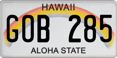 HI license plate GOB285