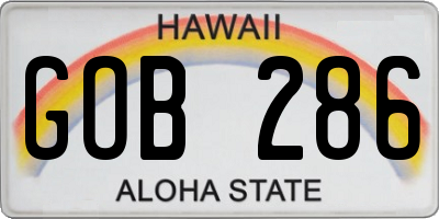 HI license plate GOB286