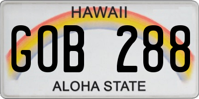 HI license plate GOB288