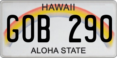HI license plate GOB290