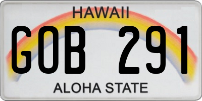 HI license plate GOB291