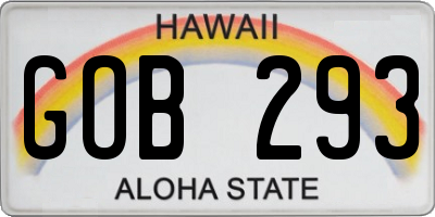 HI license plate GOB293