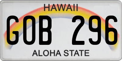 HI license plate GOB296