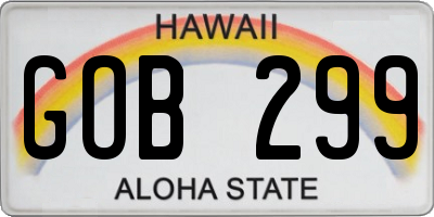 HI license plate GOB299