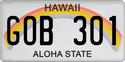 HI license plate GOB301