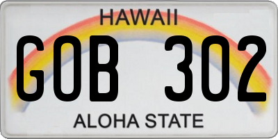 HI license plate GOB302