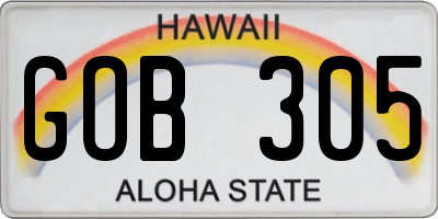 HI license plate GOB305