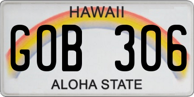 HI license plate GOB306