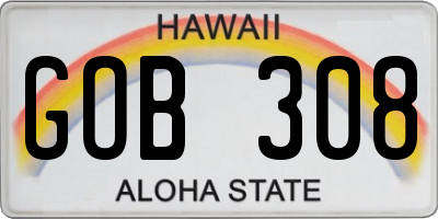 HI license plate GOB308