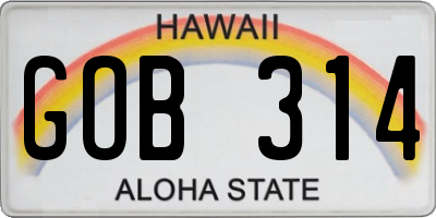 HI license plate GOB314