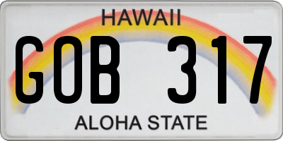 HI license plate GOB317