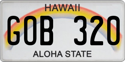 HI license plate GOB320