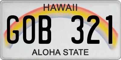 HI license plate GOB321