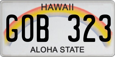 HI license plate GOB323