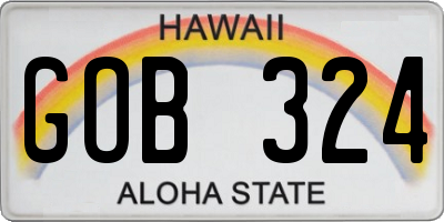 HI license plate GOB324