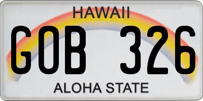 HI license plate GOB326