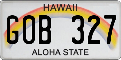 HI license plate GOB327