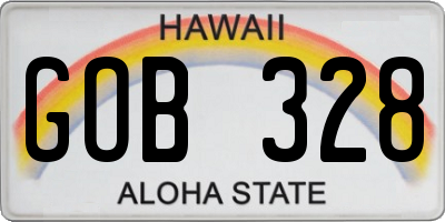 HI license plate GOB328