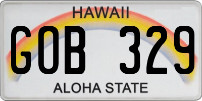 HI license plate GOB329
