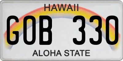 HI license plate GOB330