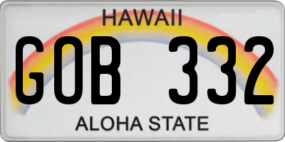 HI license plate GOB332