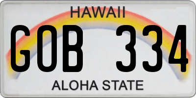 HI license plate GOB334