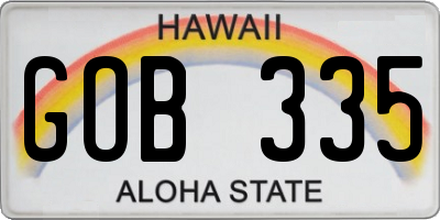 HI license plate GOB335