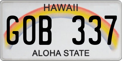 HI license plate GOB337