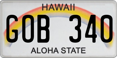 HI license plate GOB340