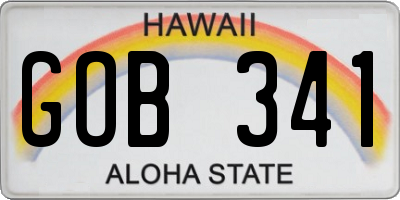 HI license plate GOB341