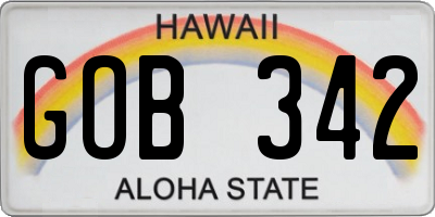 HI license plate GOB342