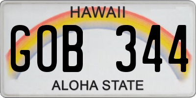 HI license plate GOB344