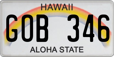 HI license plate GOB346