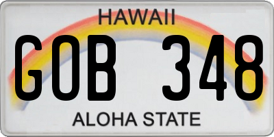 HI license plate GOB348