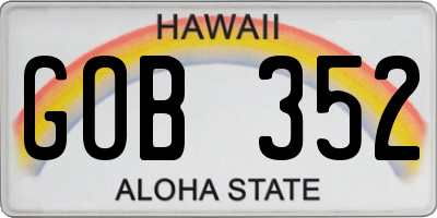HI license plate GOB352
