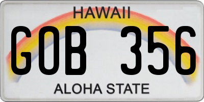 HI license plate GOB356