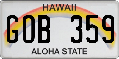 HI license plate GOB359