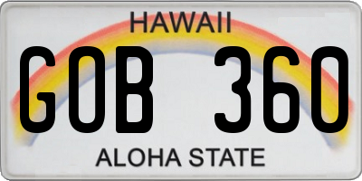 HI license plate GOB360