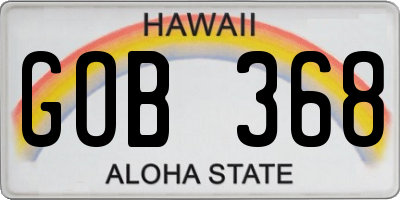 HI license plate GOB368