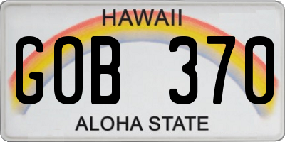 HI license plate GOB370