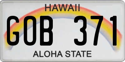 HI license plate GOB371