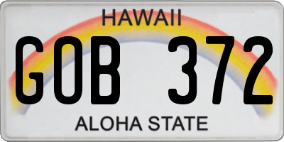HI license plate GOB372