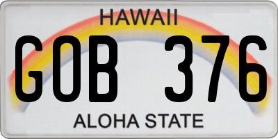 HI license plate GOB376