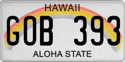 HI license plate GOB393