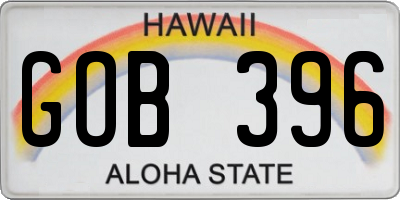 HI license plate GOB396