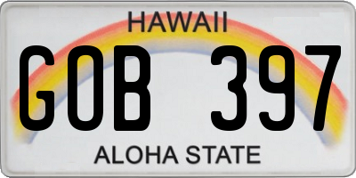 HI license plate GOB397
