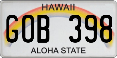 HI license plate GOB398