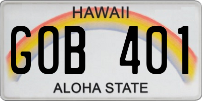 HI license plate GOB401