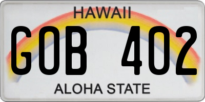 HI license plate GOB402